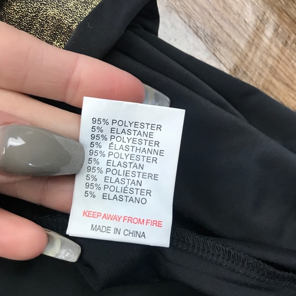 GLAMOROUS • Gold Metallic Cold Shoulder Dress - Picture 6 of 7